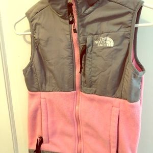 North Face Girl’s Denali Pink & Grey Vest